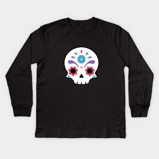 Sugar skull diamond Kids Long Sleeve T-Shirt